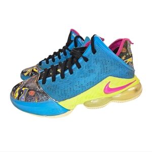 Nike LeBron 19 Low Shoes "LeBronival" Blue Citron Tint DM1058-500 Men's Size 8.5